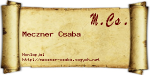 Meczner Csaba névjegykártya